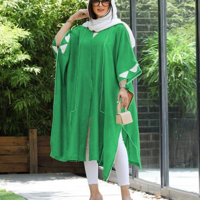 مانتو زنانه دخترانه عبایی جنس مازراتی اعلا سایزفری تا54