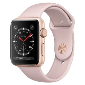 اپل واچ سری 3 مدل 42mm بدنه آلومینیوم به رنگ طلایی با بند سیلیکونی اسپورت - فروشگاه رهام تل Rohamtel