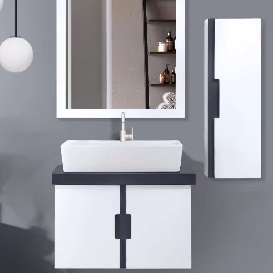 فول ست کابینتی ابعاد 60 در 40  شامل کابین آینه باکس و سنگ