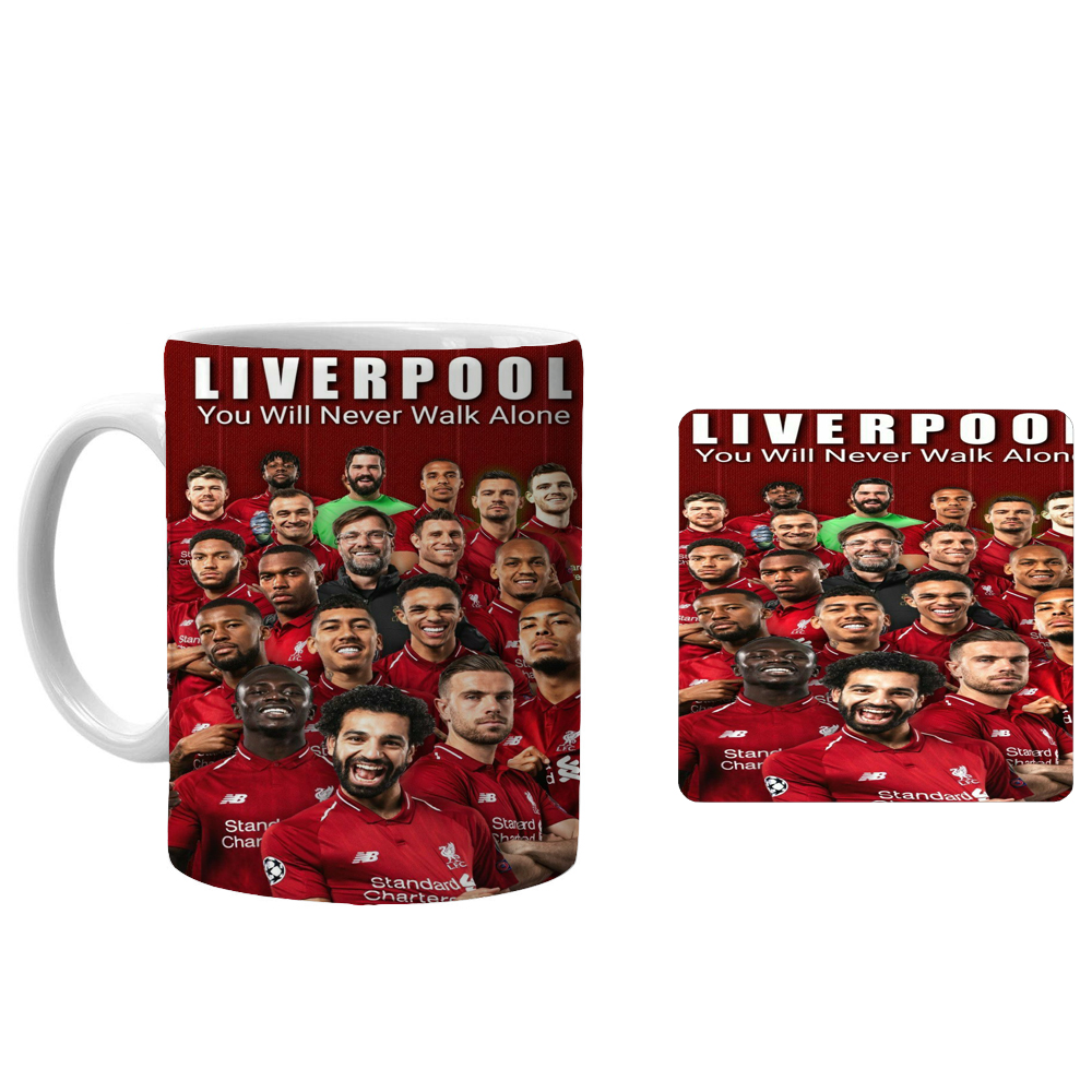 ماگ طرح تیم لیورپول 2022 کد liver بهمراه زیر لیوانی