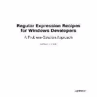 خرید و دانلود نسخه کامل کتاب Regular Expression Recipes for Windows Developers: A Problem-Solution Approach