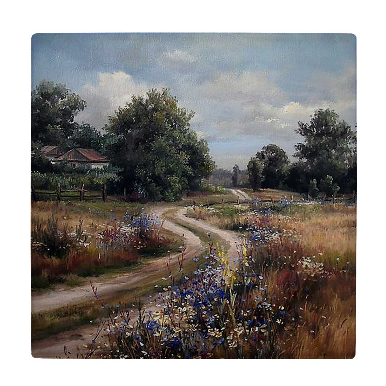  کاشی کارنیلا طرح نقاشی مزرعه کد wkk1420