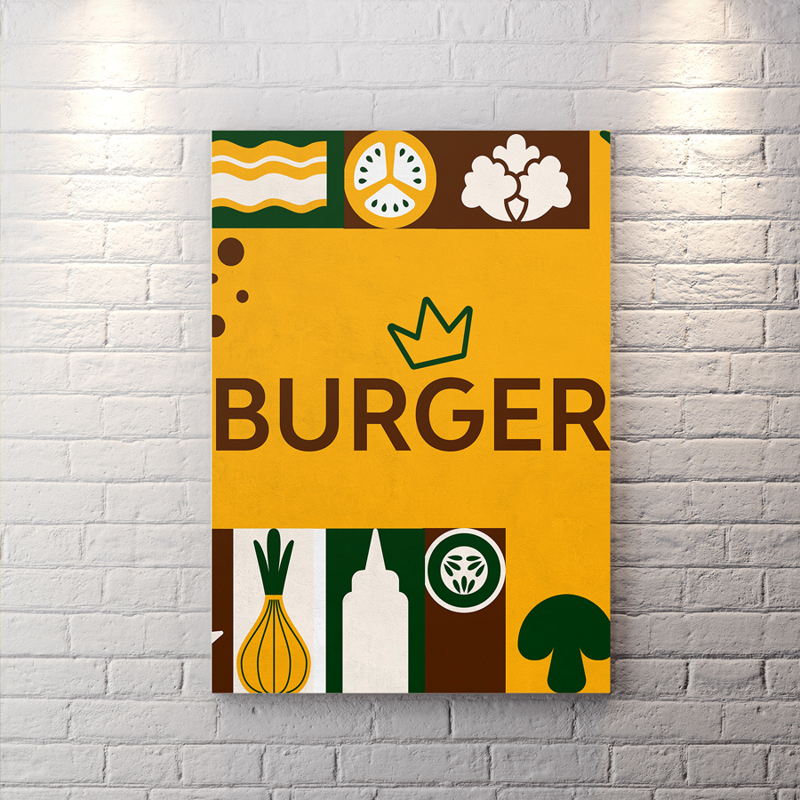 تابلو دیواری دکوراتیو طرح برگر برای فست فود WAs-2687