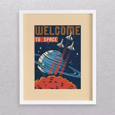 تابلو مدل دکوراتیو طرح فضا Welcome To Space کد 668