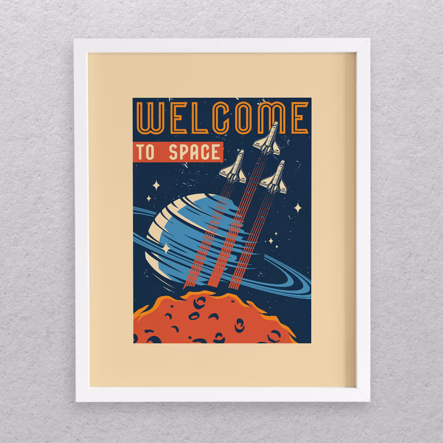 تابلو مدل دکوراتیو طرح فضا Welcome To Space کد 668