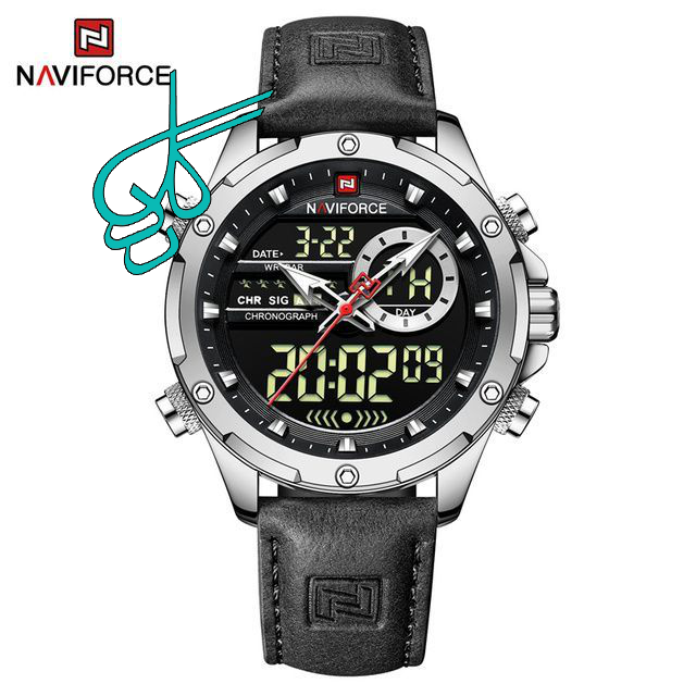 خرید ساعت مردانه naviforce موتور ژاپن جنس بند چرم دو زمانه ضدآب چراغ دار و دارای تقویم کد 1917036 - ردگل