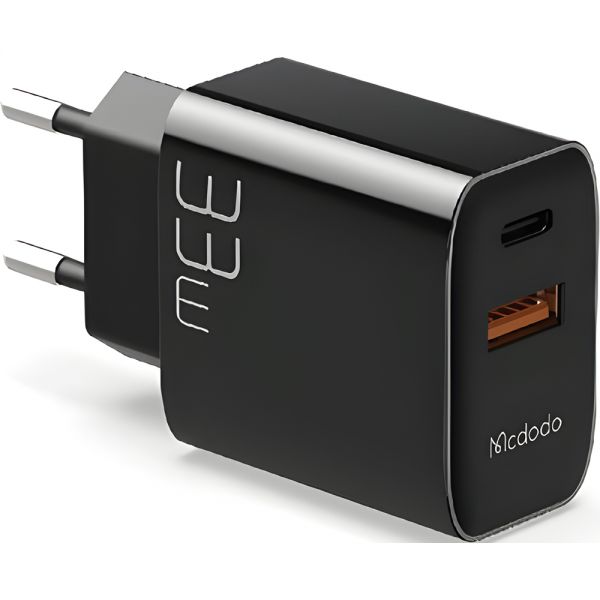 شارژر دیواری فست شارژ 33 واتی مک دودو MCDODO CH-0921 33W PD Dual-Port Fast Charger