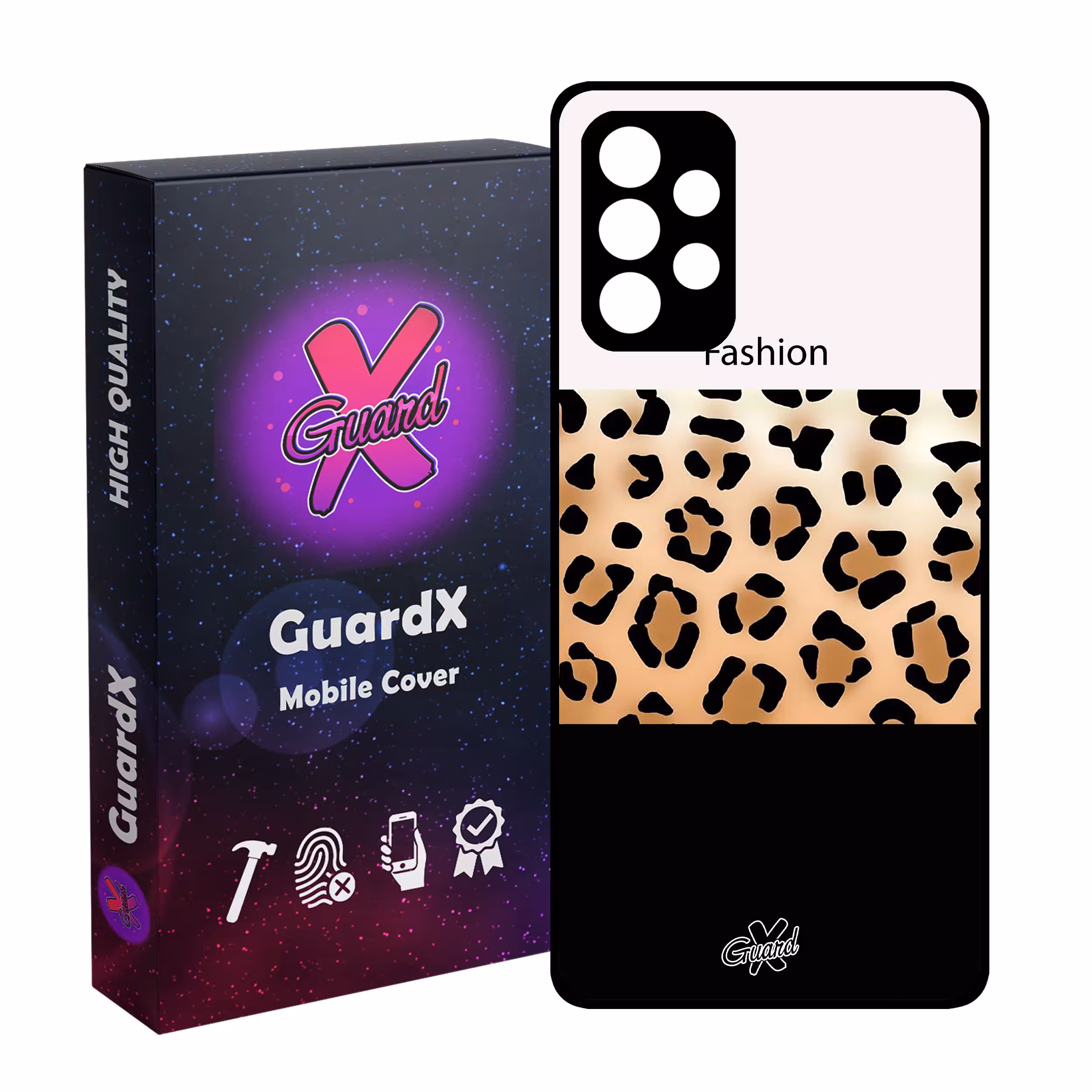 کاور گارد ایکس طرح پلنگی مدل Glass10395 مناسب برای گوشی موبایل سامسونگ Galaxy A52