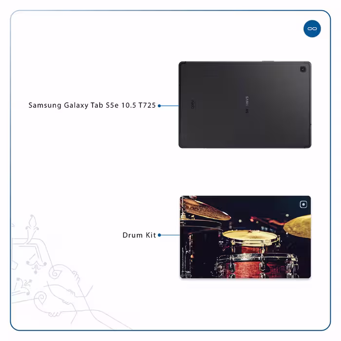 برچسب پوششی ماهوت مدل Drum Kit مناسب برای تبلت سامسونگ Galaxy Tab S5e 10.5 2019 T725