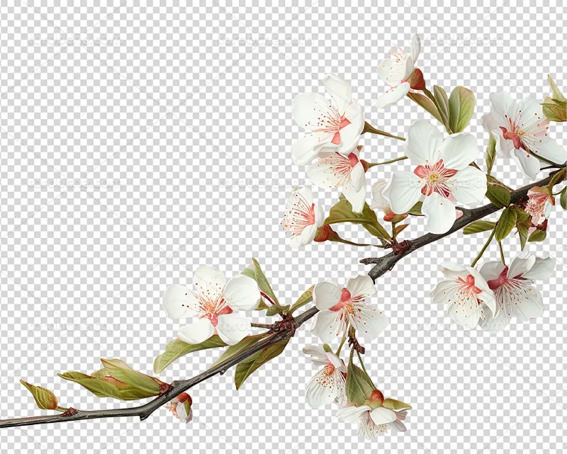 عکس PNG شکوفه های سفید | گرافیک با طعم تربچه