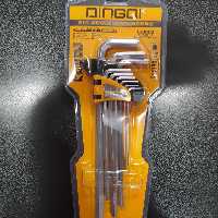 ست آلن بلند شیش گوش 9 عددی برند دینگی مدل 17122A   فولاد کروم وانادیوم سخت کاری شده 