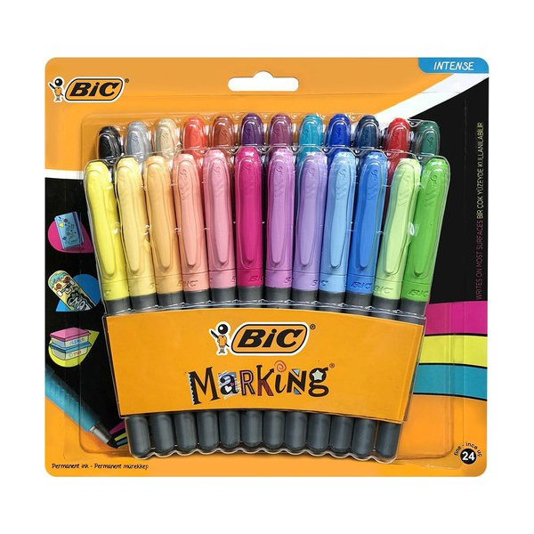 ماژیک علامت گذار بیک مدل MARKING مجموعه 24 عددی