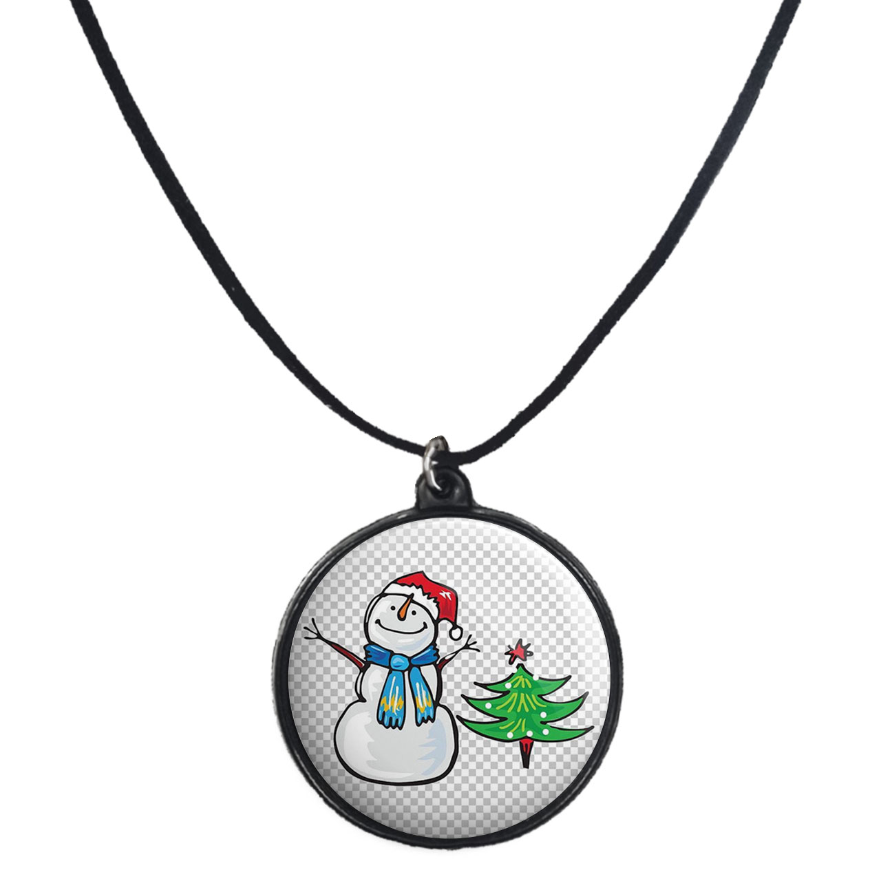 گردنبند پرمانه طرح آدم برفی کد pmb.30417 مدل دو طرفه