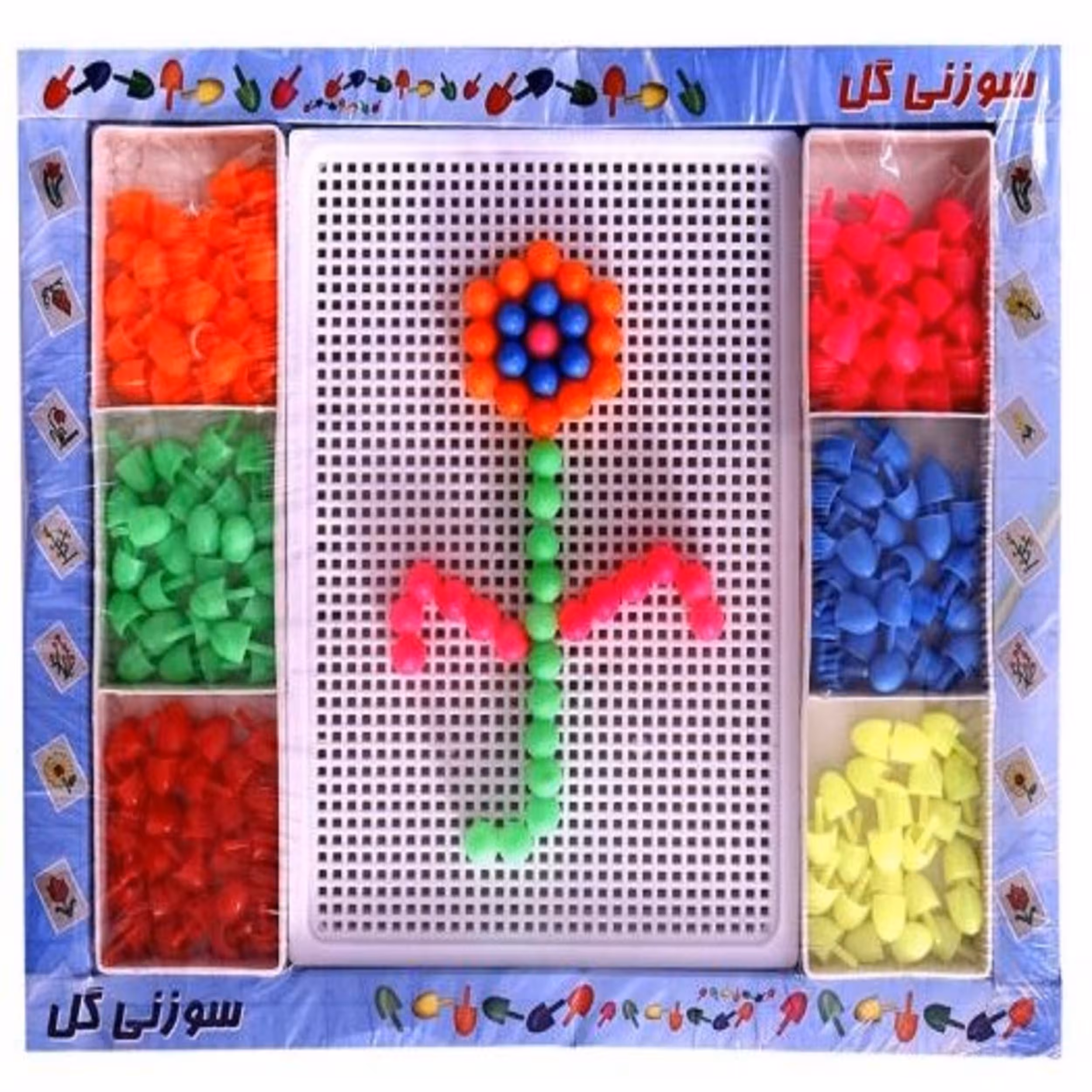 بازی فکری مدل سوزنی گل رنگارنگ