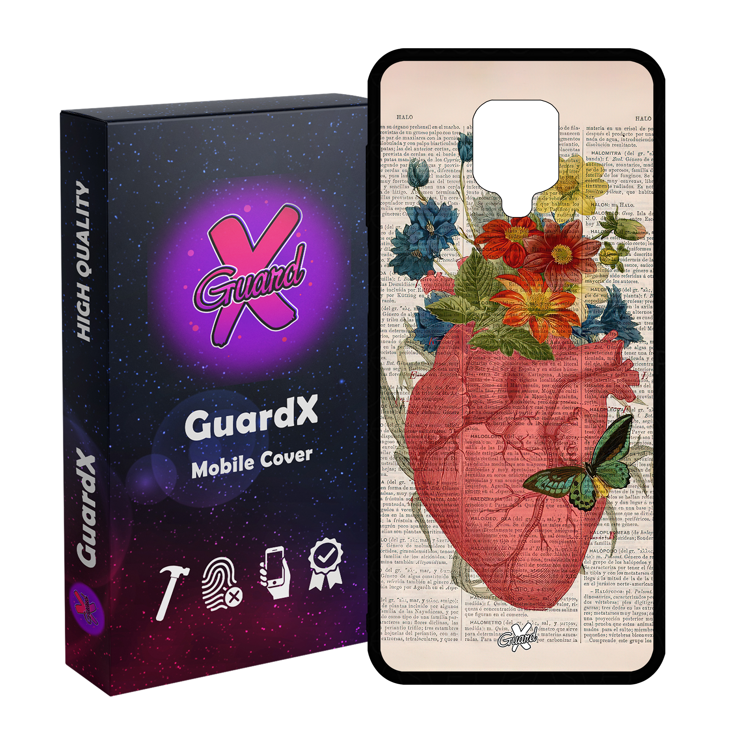 کاور گارد ایکس طرح قلب مدل Glass10505 مناسب برای گوشی موبایل شیائومی Redmi Note9 Pro/Note 9 Pro Max/Redmi Note 9S/MI Poco M2 Pro