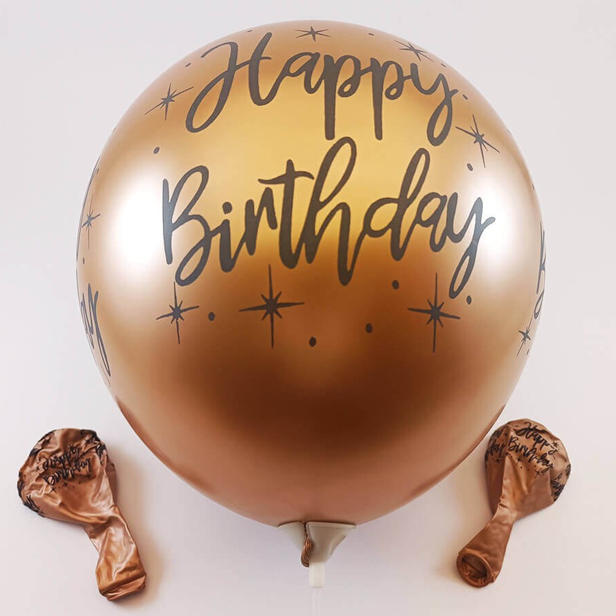 بادکنک کروم چاپدار مسی (12 اینچ) لاتکس باکیفیت