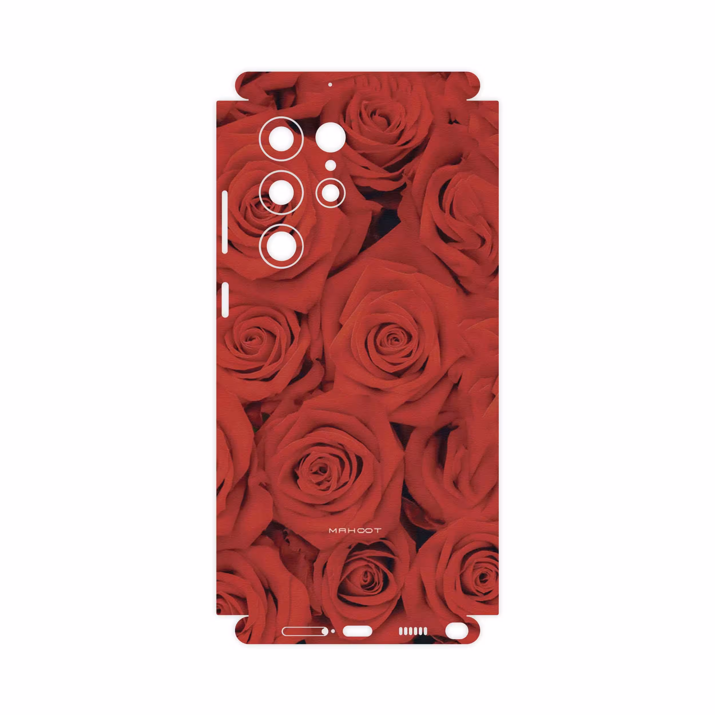 برچسب پوششی ماهوت مدل Red-Flower-FullSkin مناسب برای گوشی موبایل سامسونگ Galaxy S22 Ultra 5G