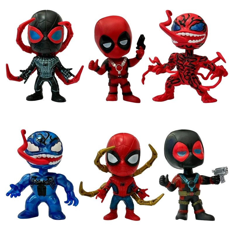 فیگور مرد عنکبوتی (اسپایدرمن) – ونوم – ددپول مجموعه 6 عددی
