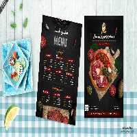 طرح منو غذا لایه باز رستوران و بیرون بر سان psd