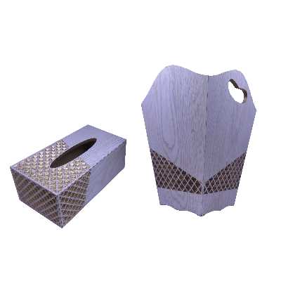 ست سطل و جای دستمال کاغذی مدل  صنم