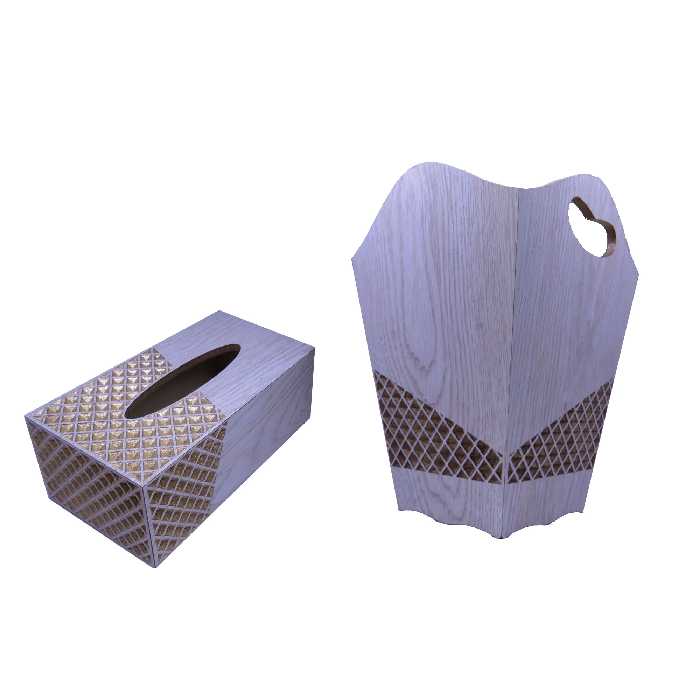 ست سطل و جای دستمال کاغذی مدل  صنم