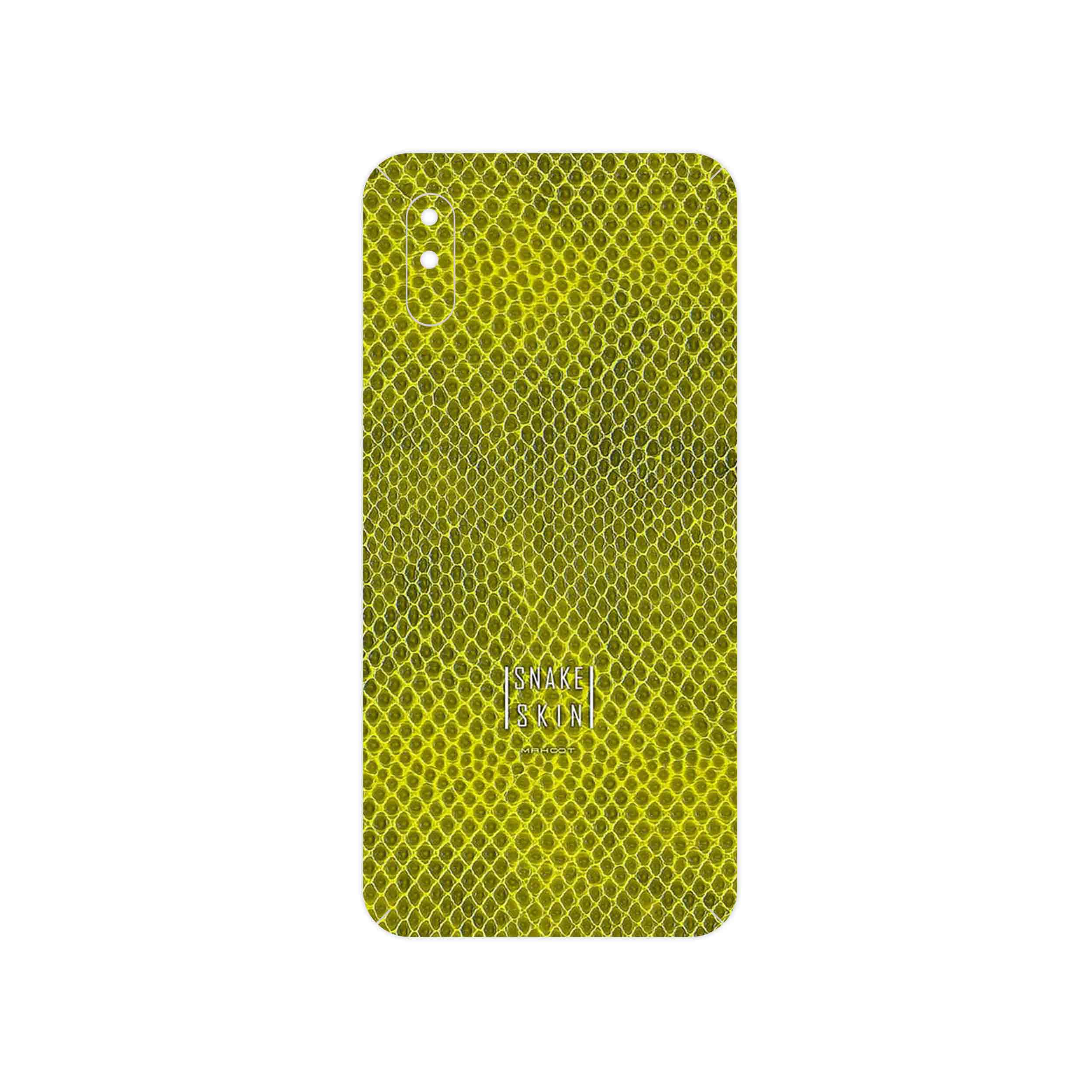 برچسب پوششی ماهوت مدل Yellow Snake Skin مناسب برای گوشی موبایل شیائومی Redmi 9i Sport