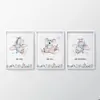 تابلو اتاق کودک سالی وود طرح حیوانات دوستدار آسمان کد T112618 مجموعه 3 عددی