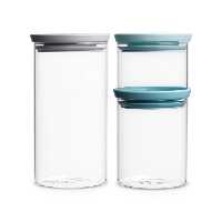 ست بانکه حبوبات 3پارچه برابانتیا(brabantia) مدل Stackble Glass Jar