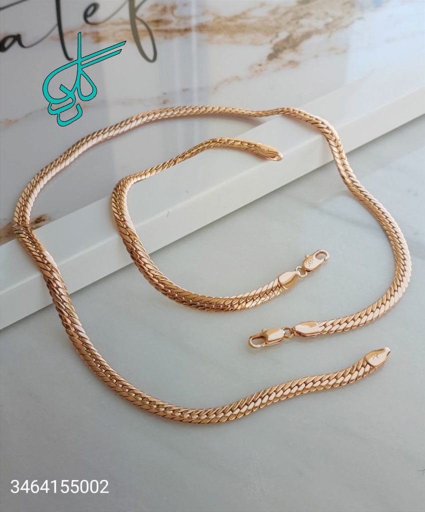 خرید ست زنجیر و دستبند کارتیر رنگ ثابت کیفیت عالی کد 1815299 - ردگل