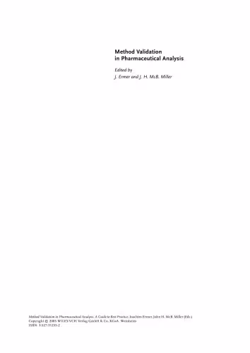 خرید و دانلود نسخه کامل کتاب Method Validation in Pharmaceutical Analysis : A Guide to Best Practice