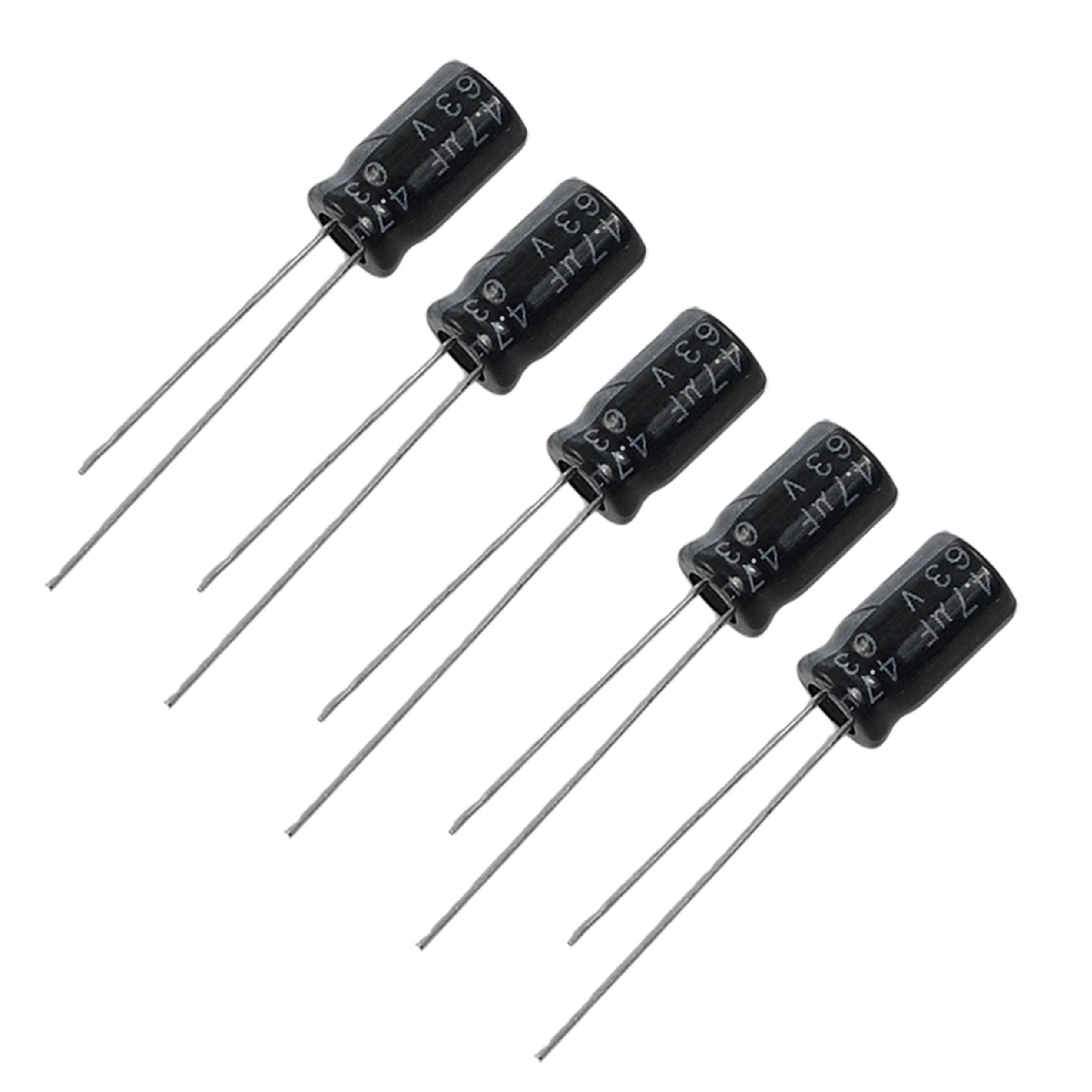 خازن الکترولیت 4.7 میکروفاراد مدل 63V بسته 5 عددی
