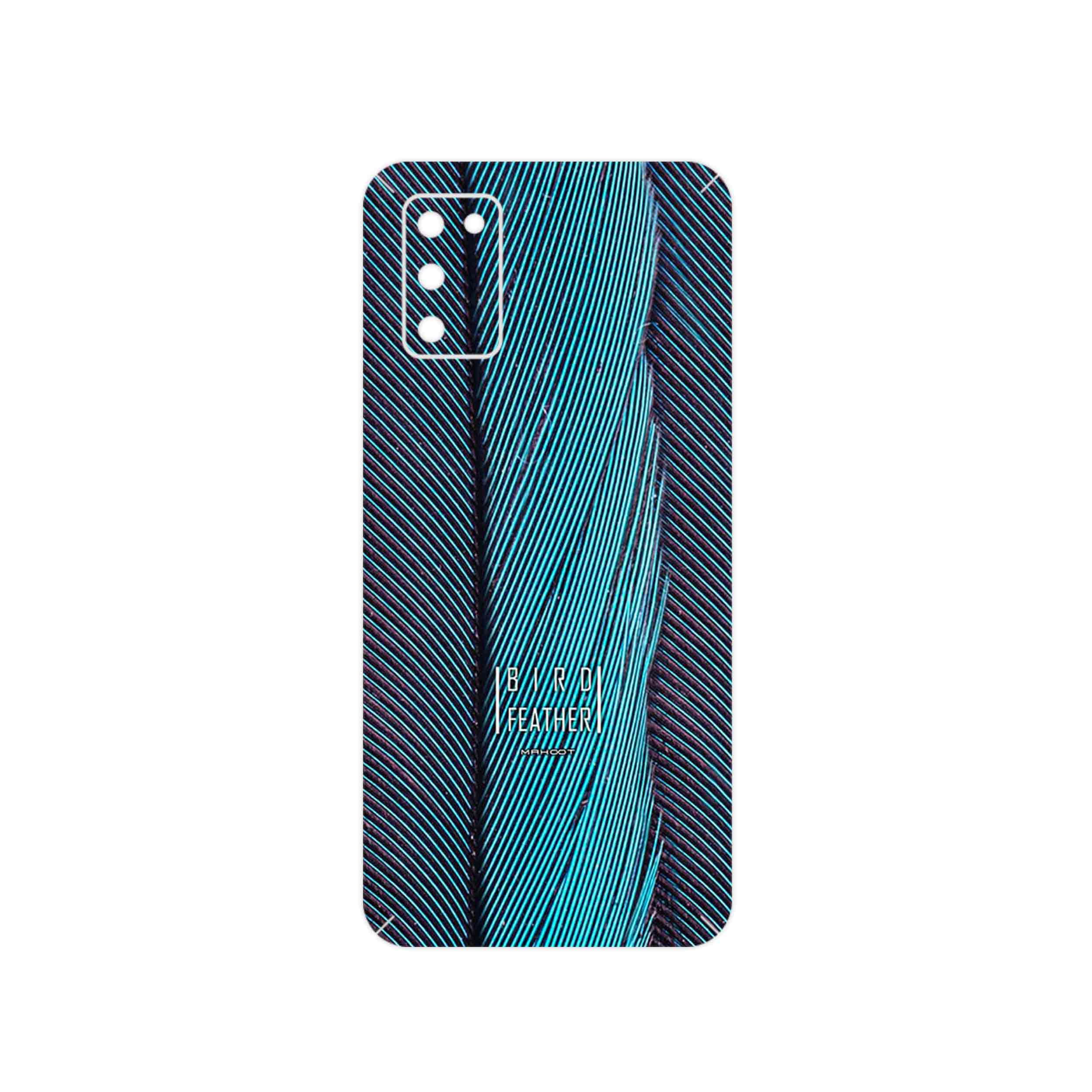 برچسب پوششی ماهوت مدل Turquoise feathers مناسب برای گوشی موبایل سامسونگ Galaxy A03S