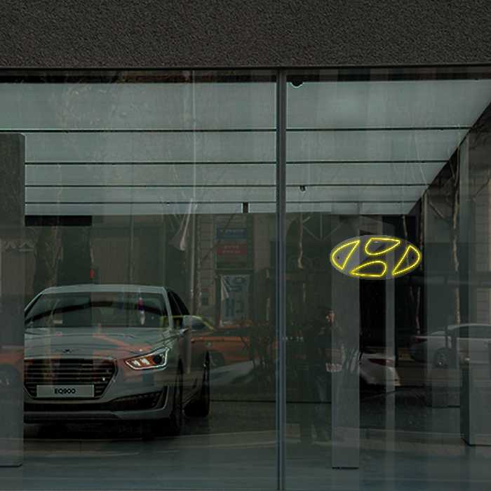 چراغ دیواری نئون دیزاین طرح Hyundai_YL