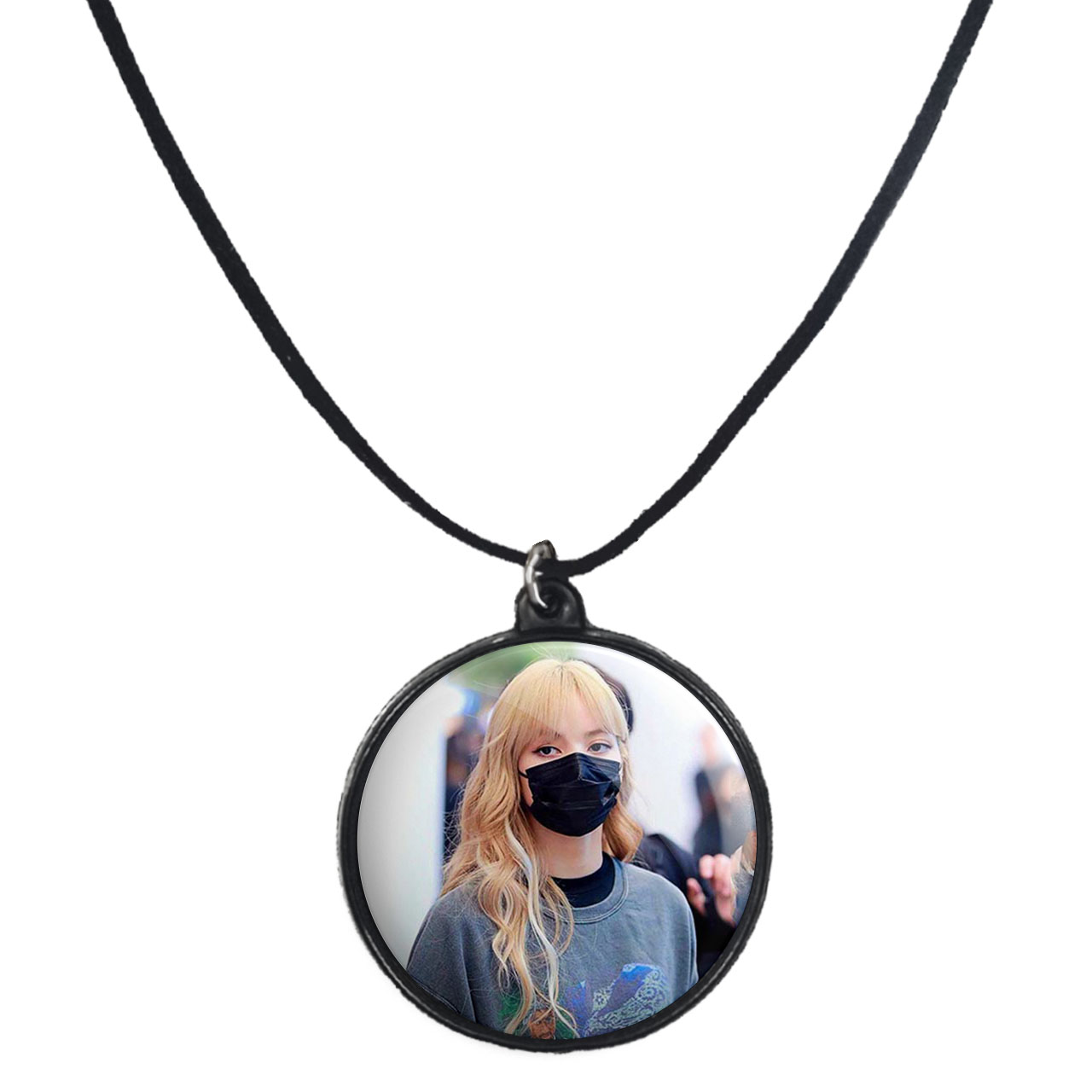 گردنبند پرمانه طرح بلک پینک کد pmb.6734 مدل دو طرفه