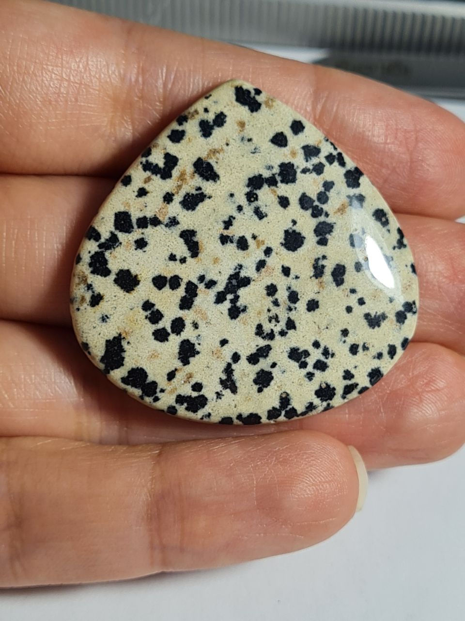 نگین جاسپر خالدار طبیعی درشت دالمیشن 022