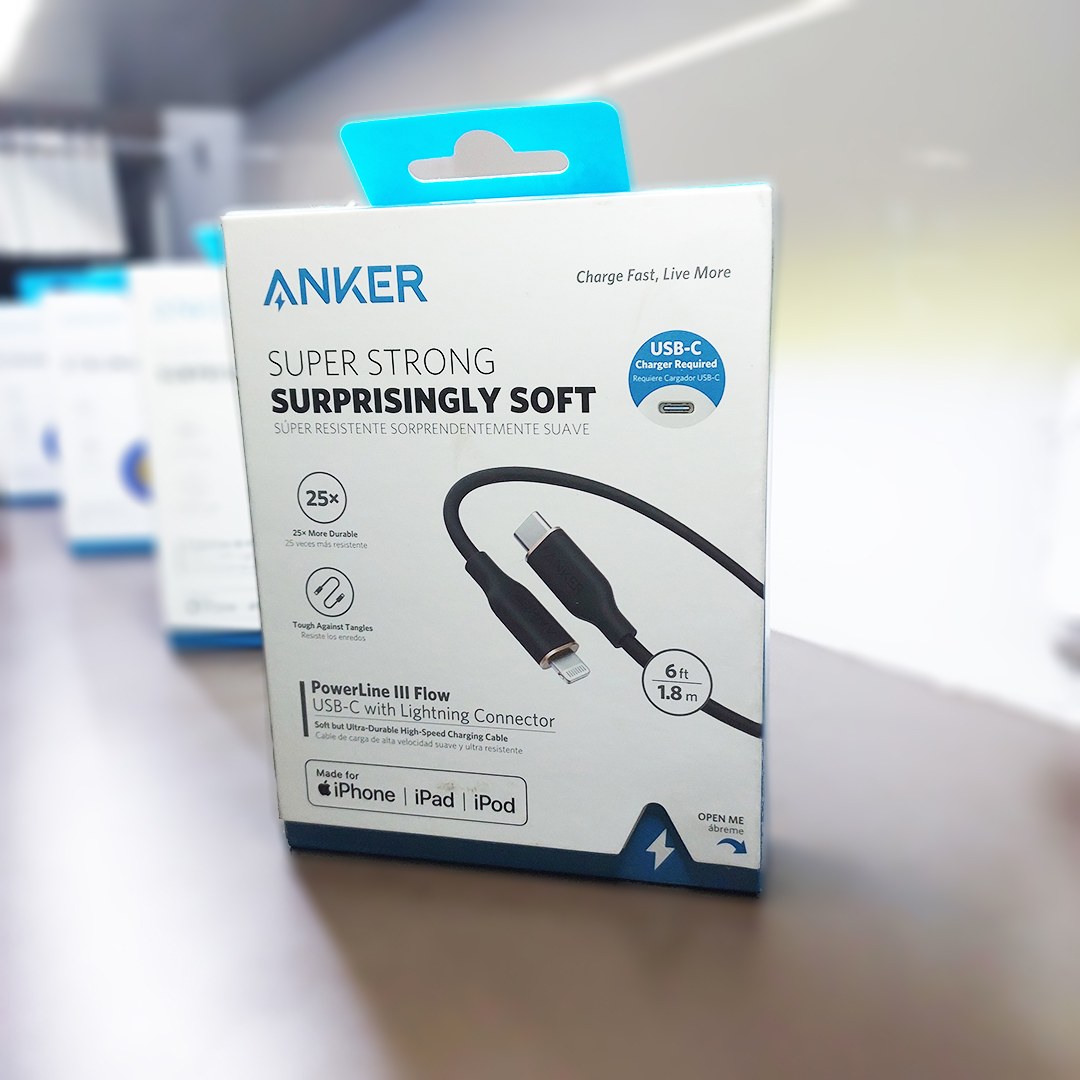 کابل تبدیل USB-C به لایتنینگ انکر مدل Power Line III Flow A8662 طول1.8 متر