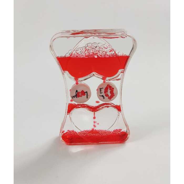 ریلکسر (ساعت شنی روغنی) طرح قلب هدیه و کادویی خاص - رنگ قرمز