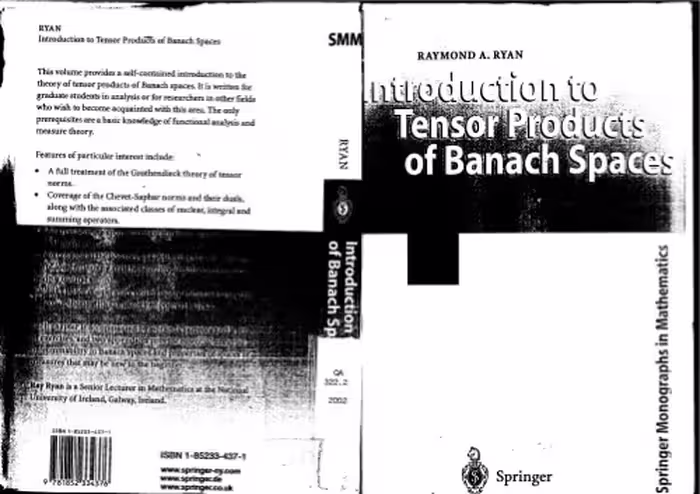 خرید و دانلود نسخه کامل کتاب Introduction to Tensor Products of Banach Spaces