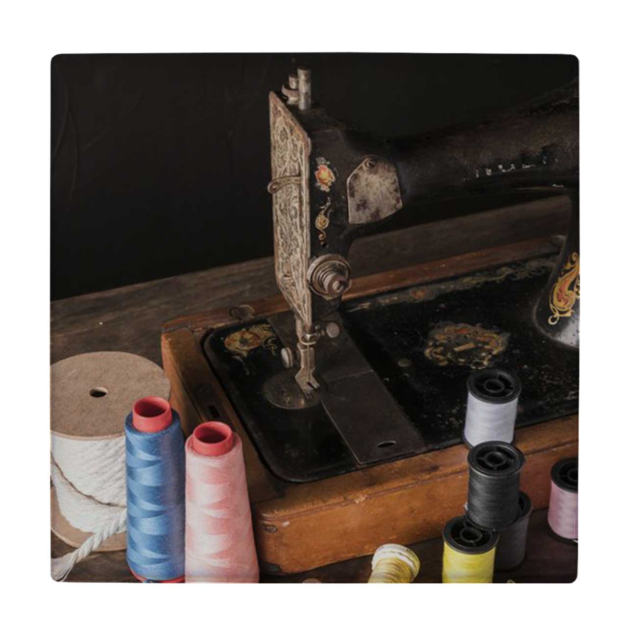  کاشی طرح چرخ خیاطی و قرقره های رنگی کد wk4178