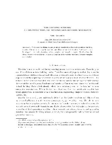 خرید و دانلود نسخه کامل کتاب The lifting scheme a construction of second generation wavelets