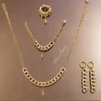 ست کارتیر و زنجیر رنگ ثابت با آویز نت موسیقی