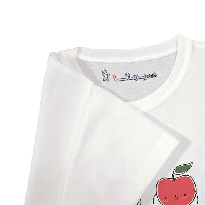 تی شرت آستین کوتاه بچگانه پرمانه طرح میوه های بامزه کد pmt.7141