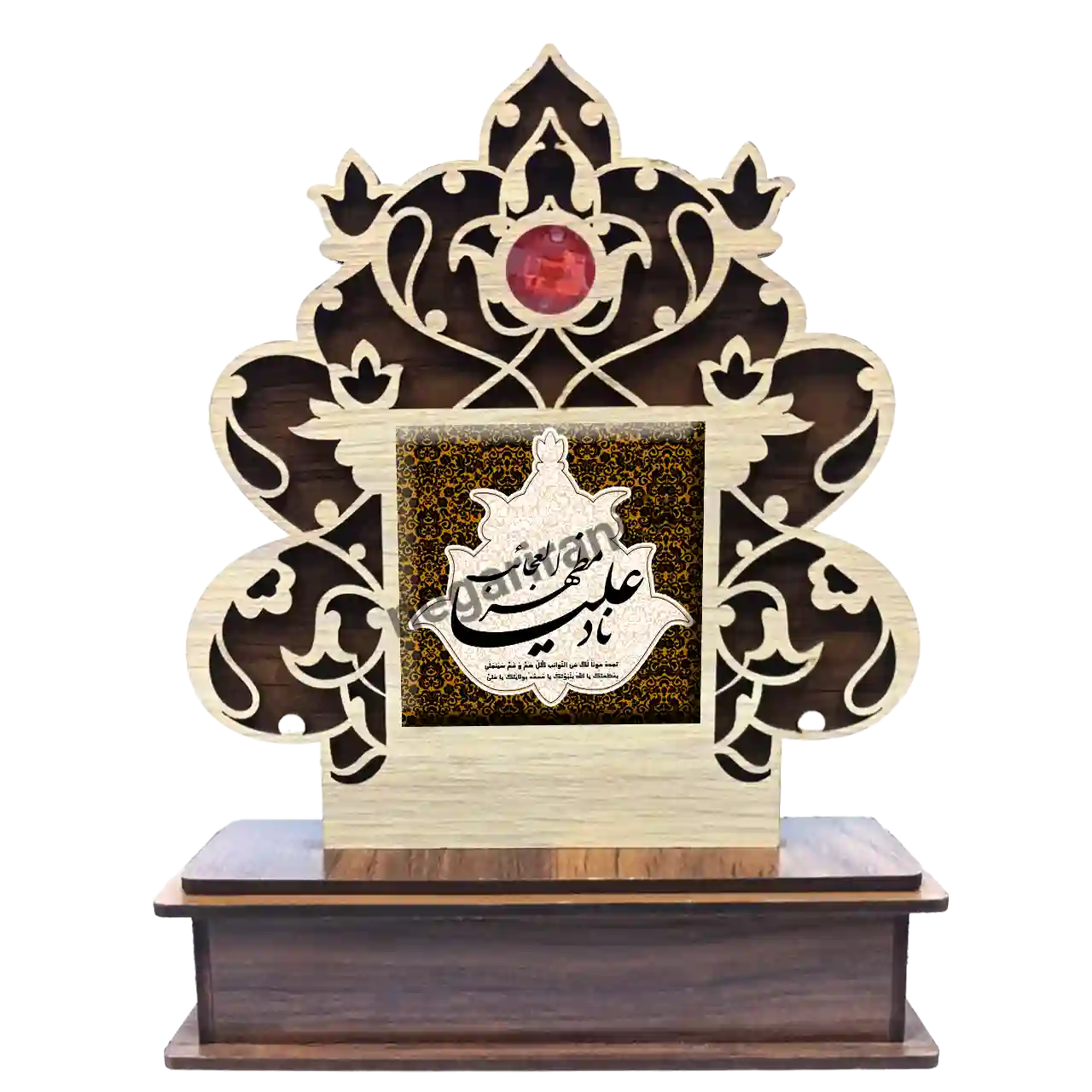 تندیس کاشی گلدار ناد علی مظهر العجائب مدل 2D 36