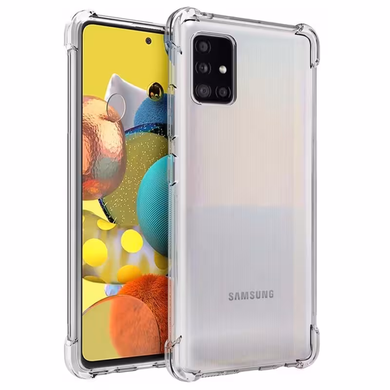 گارد شفاف ایربگ دار برای گوشی Samsung Galaxy M51 مدل ژله ای محافظ لنزدار