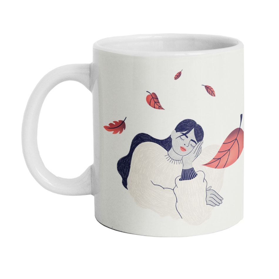 ماگ دارلی طرح پاییز و دختر مدل DarlyM705