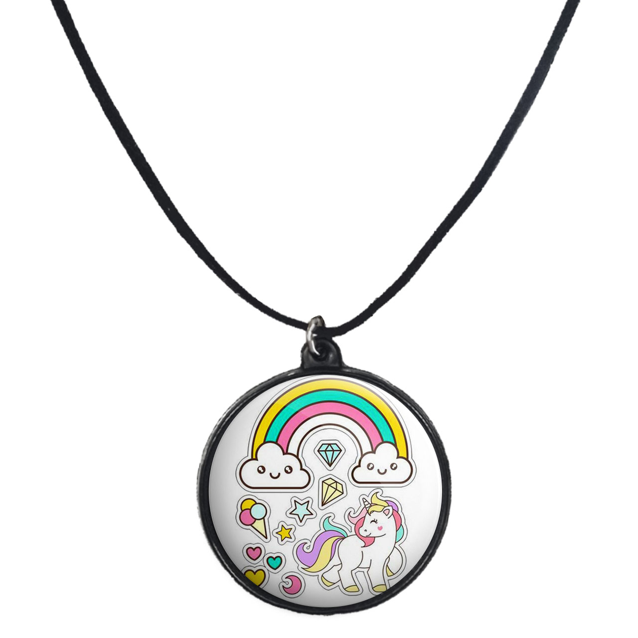 گردنبند پرمانه طرح یونیکورن کد pmb.2248 مدل دو طرفه