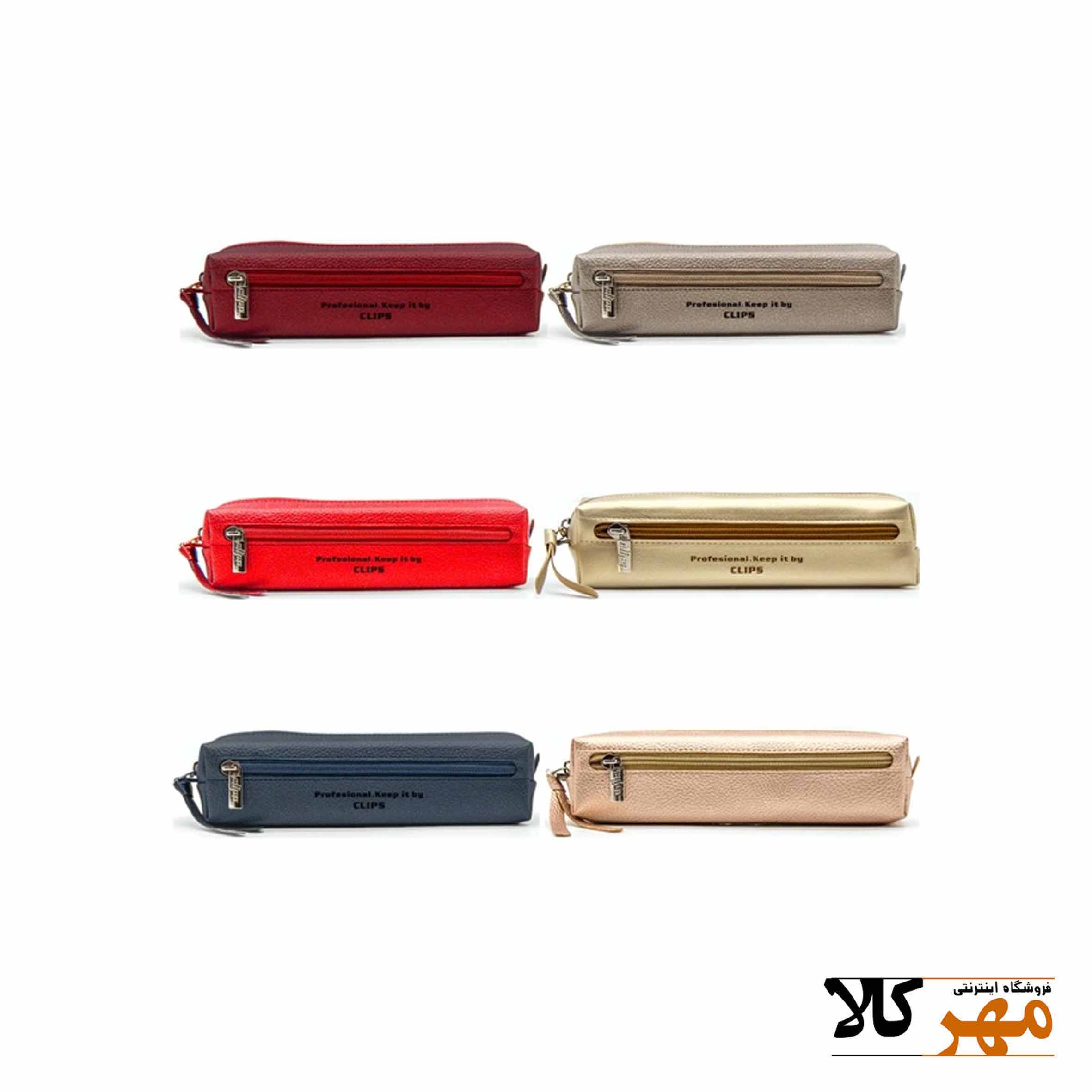 جامداد چرم مربع 3 زیپ 2827 CLIPS
