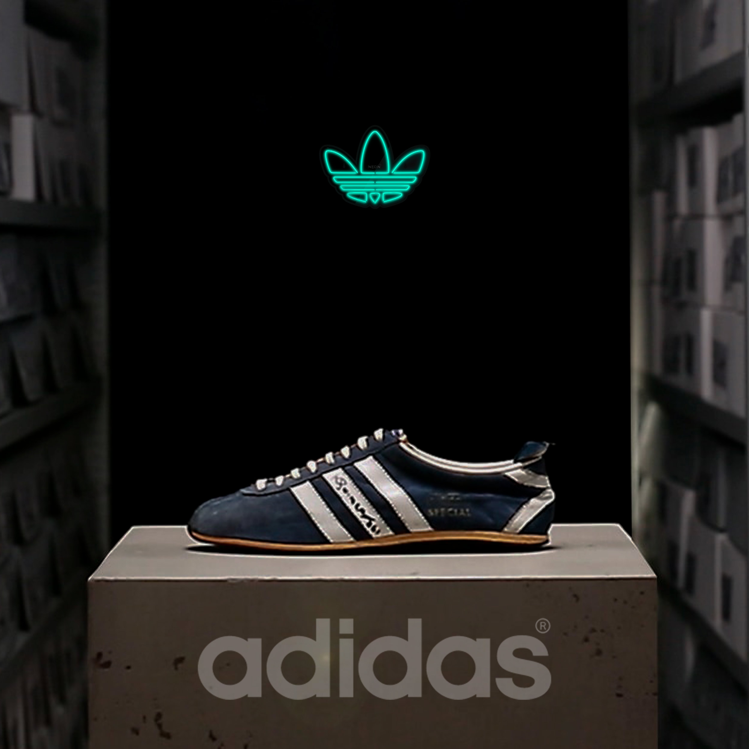 چراغ دیواری نئون دیزاین طرح Adidas-Logo-BL_TBL