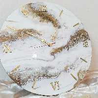 ساعت دیواری رزینی طرح  مرمر  قطر 60