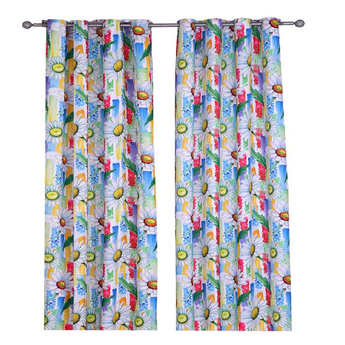 پرده طرح گل آفتابگردان کد 01 سایز 280×150سانتی متر